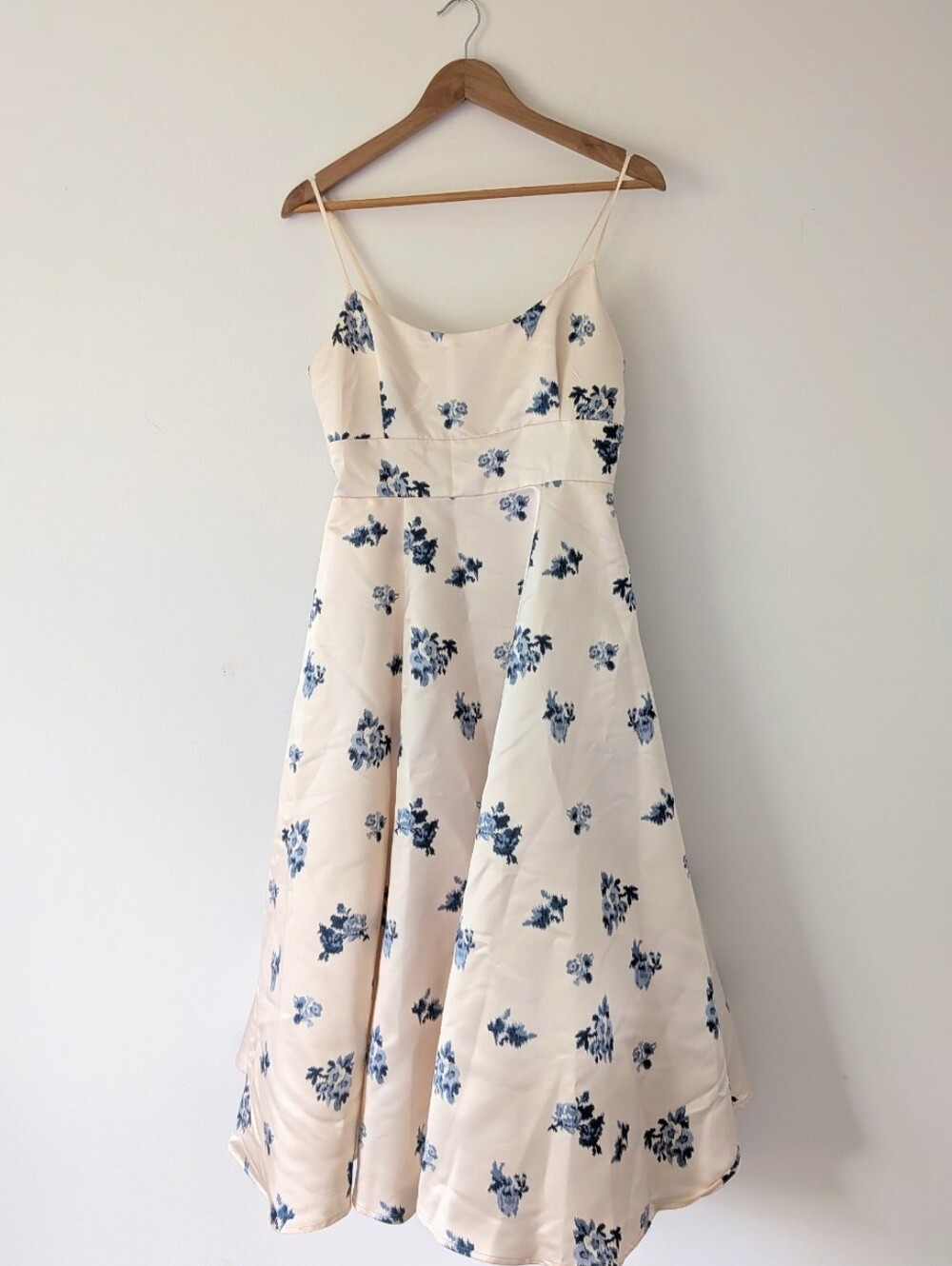 NWT! Anthropologie BHLDN Gabriella A-Line Duchess Satin Midi Dress - Picture 2 of 7